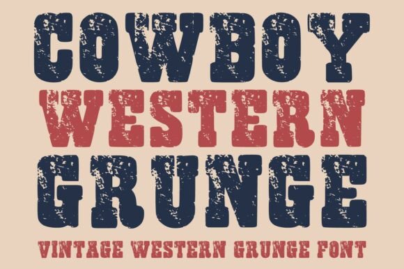 Cowboy Western Grunge: Bold Vintage Display Font